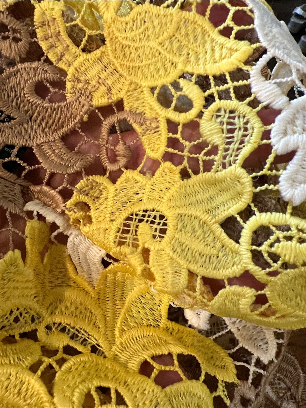 POL Yellow Lace-Panel Jean Jacket/shirt H027 - Picture 11 of 11